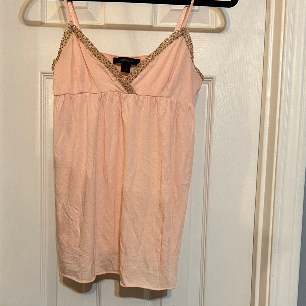 Express Pink Camisole with Gold Trim